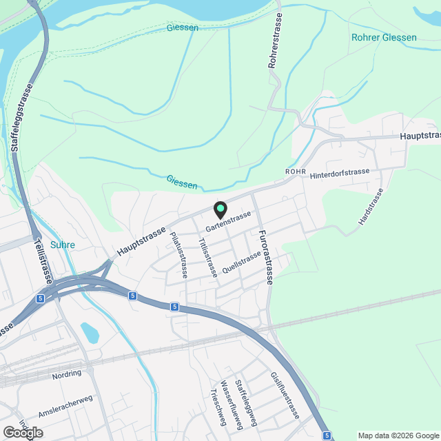 Moderne möblierte 2.5-Zimmer-Wohnung mit Terrasse und Garten in Aarau zu vermieten - Karte