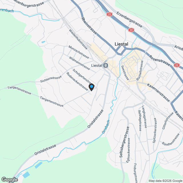 moderne Einfamilienhäuser in Liestal - Baubewilligung erteilt - Karte