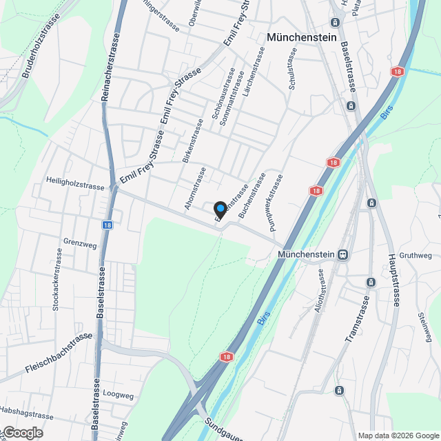 Neubauprojekt Eichenstrasse Münchenstein - Karte