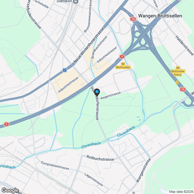 Exklusive Gartenwohnung in der Überbauung Wings, Dübendorf - Karte