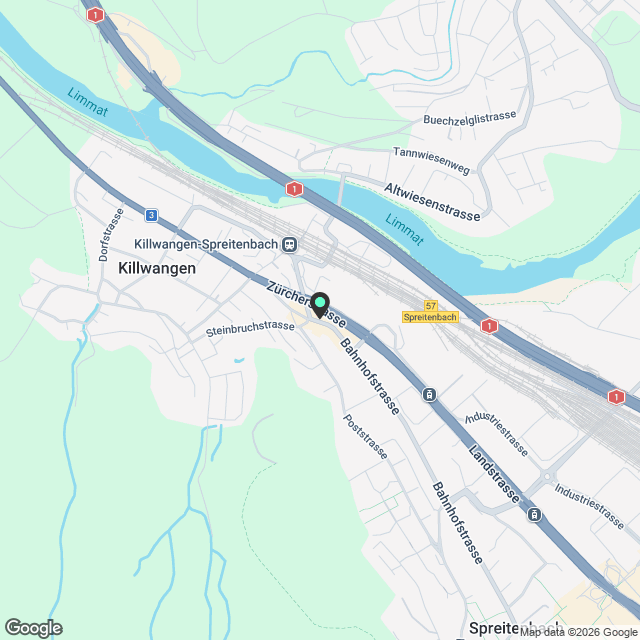 1.5-Zi.-Wohnung möbliert mit Balkon - urban wohnen in Killwangen - Karte