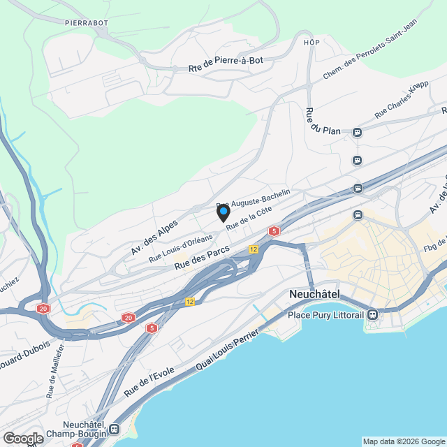 Nouveau projet à Neuchâtel - Appartement de 4.5 pièces au 1er étage (lot C) - Karte