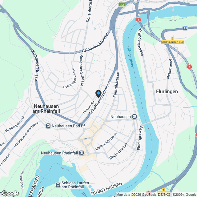 Kompaktes Raumwunder nahe dem Rheinfall: Neuwertige Kochinsel, En-Suite-Bad, Waschturm und Bahnhof in 50 m - Karte