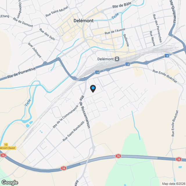 Attique d"exception de 207 m² avec ascenseur privatif – Delémont - Karte
