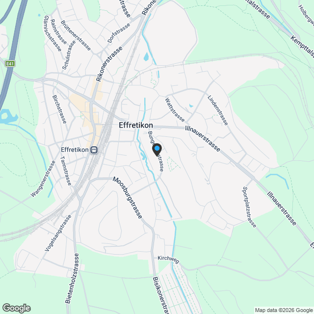 Neubau in Effretikon: 3½-Zimmer-Wohnung mit Terrasse und zwei Nasszellen - Karte