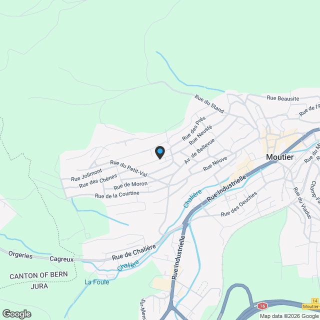 Zum Verkauf in Moutier neues Haus mit 5,5 Zimmern auf einem Grundstück von 615 m² - Karte