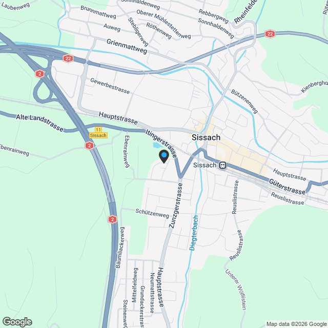 Freistehender Neubau in Sissach mit Studio & Garten - Karte