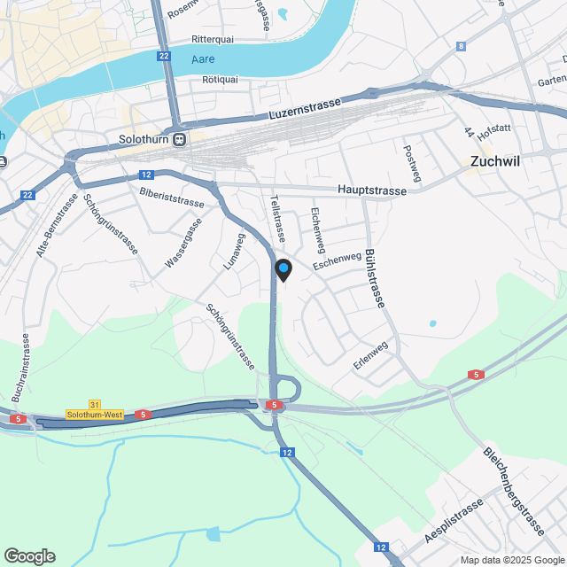 Attraktive Eigentumswohnung mit Garten nahe Solothurn und Bürgerspital - Karte