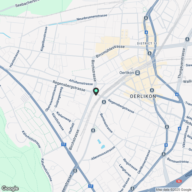 3.5 & 4.5 Zi Whg mit Dachterrasse – Wohnen im Brüggli Zürich Oerlikon - - Karte
