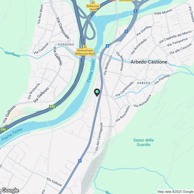 Moderno appartamento ammobiliato (n. 2) di 2.5 locali a Bellinzona - Karte