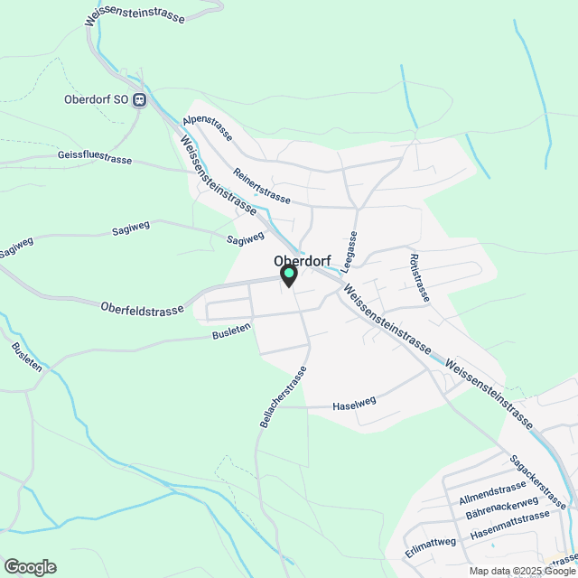 Oberdorf/SO: 1.5 Zi-Duplex-Wohnung, Gartenanteil, Bus/ÖV - Karte