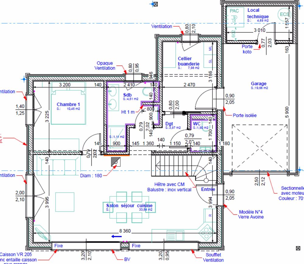 Maison moderne en madrier thermo-chauffé, avec garage, terrasse et jardin - Bild 5