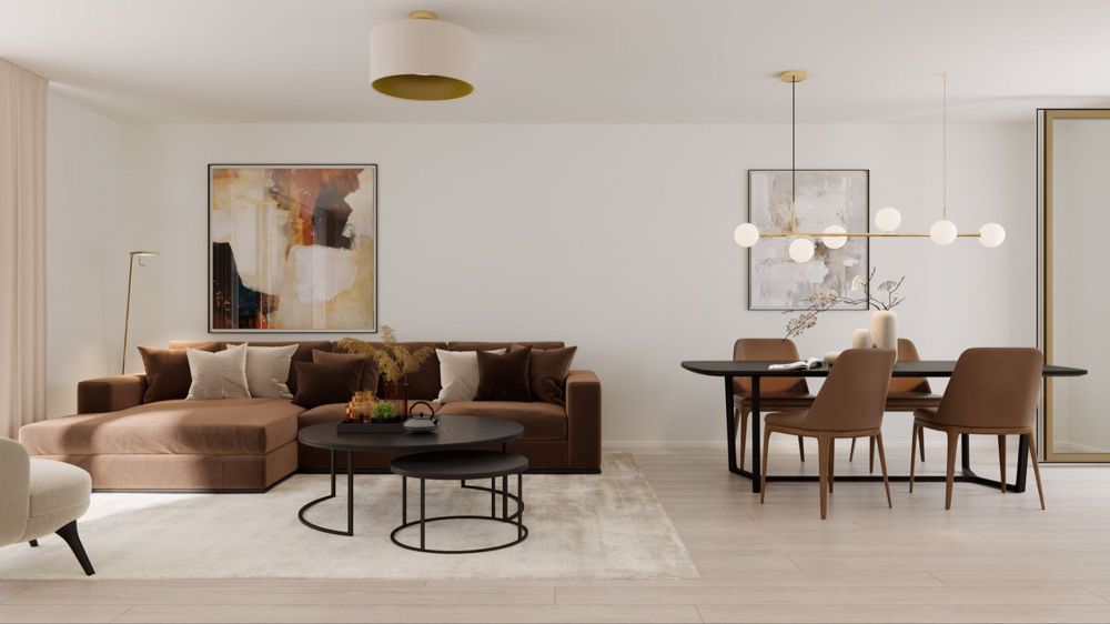 4.5 Zimmer-Attikawohnungen mit Weitsicht über Oerlikon - Gemütlicher und lichtdurchfluteter Wohnbereich
