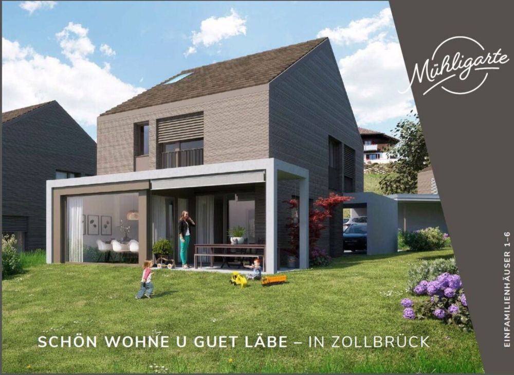 Freisehendes Einfamilienhaus - 4.5 Zimmer -> Neubau - Terrasse und Rasen