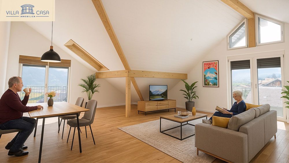 4½-Zimmer-Dachwohnung mit Seesicht in Spiez – ideal für Home-Office! | dreamo.ch - Bild 2