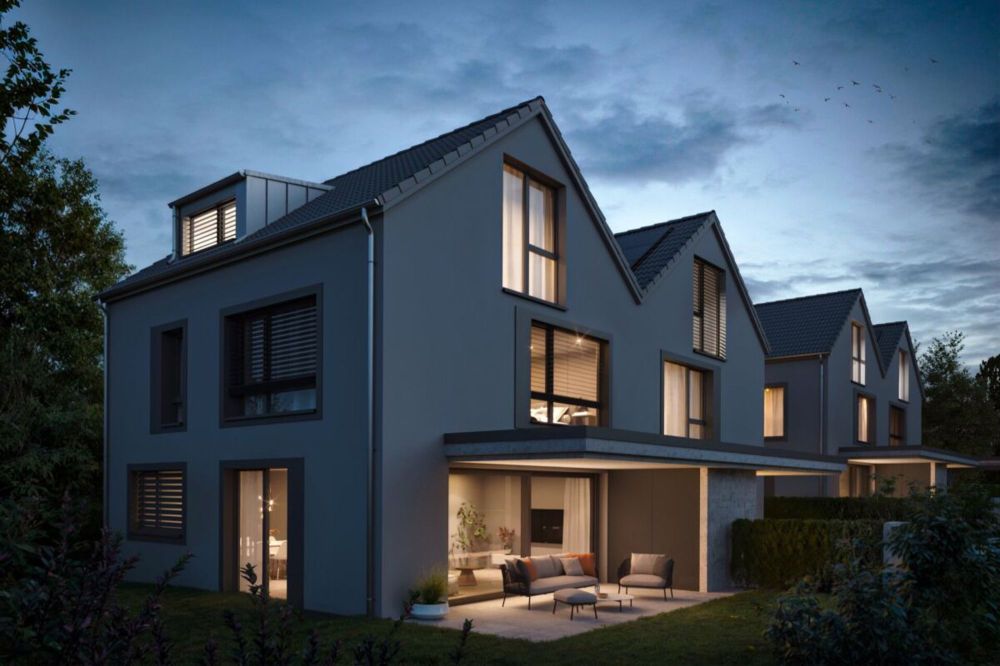 Exklusiver und moderner Wohntraum - 5.5 Z' DEFH mit Carport und AAP - mitten in Muttenz - Gartenansicht