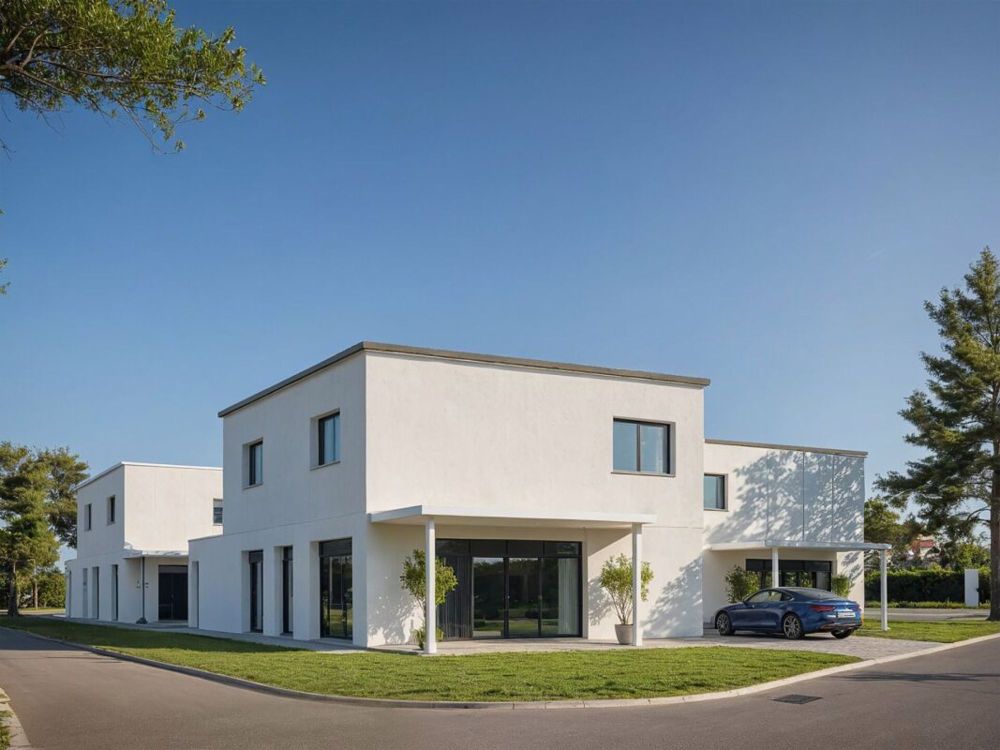 Neubau-Einfamilienhaus - freistehend, modern und perfekt für Familien - Aussenansicht mit Sitzplatz