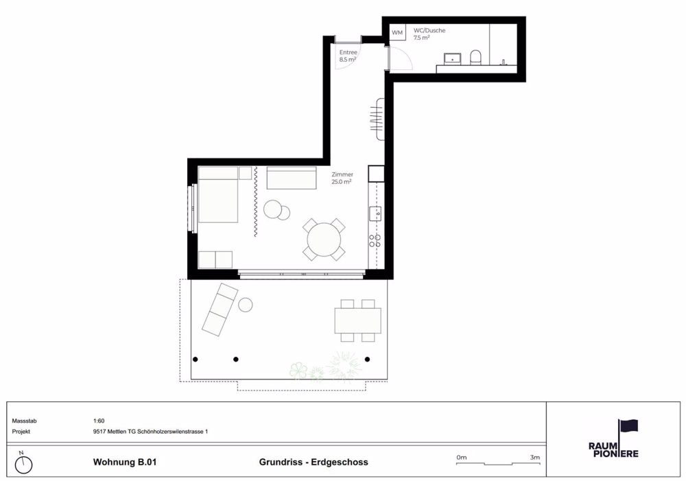 Neubau: 45 m² grosse 2.5-Zi.-Erdgeschosswohnung mit 187 m² Aussenfläche - Bild 2