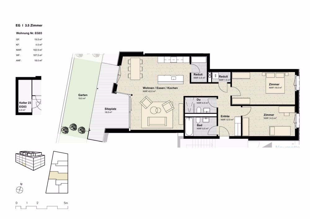 3.5-Zimmer-Gartenwohnung am Weihermattbach - Bild 2
