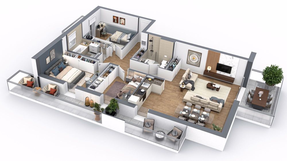 NEUES PROJEKT - APP VON 4,5 ZIMMERN - NAHE GELEGEN ZUM BAHNHOF - PANORAMABLICK - Lot B06 (similaire B03-B09-B12)