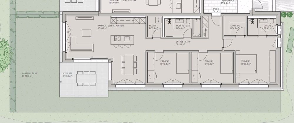 NEUBAU: 3.5- und 4.5-Zimmerwohnungen - EG 4.5-Zimmerwohnung 01 mit Gartenanteil