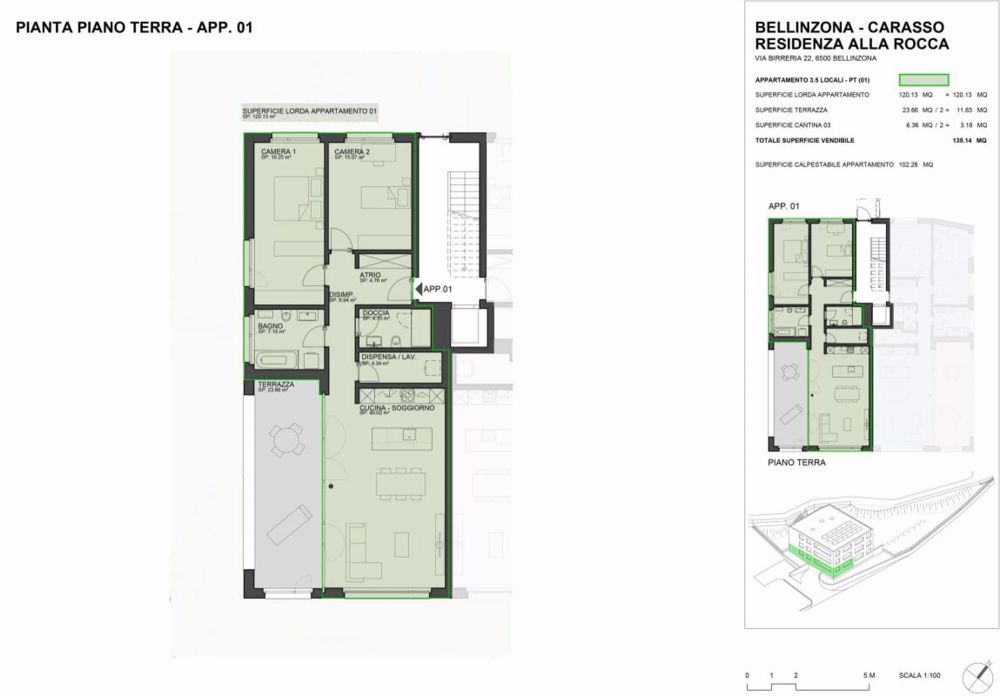 Residenz Alla Rocca - App. 01 Erdgeschoss - 3.5 Räume - Bild 3
