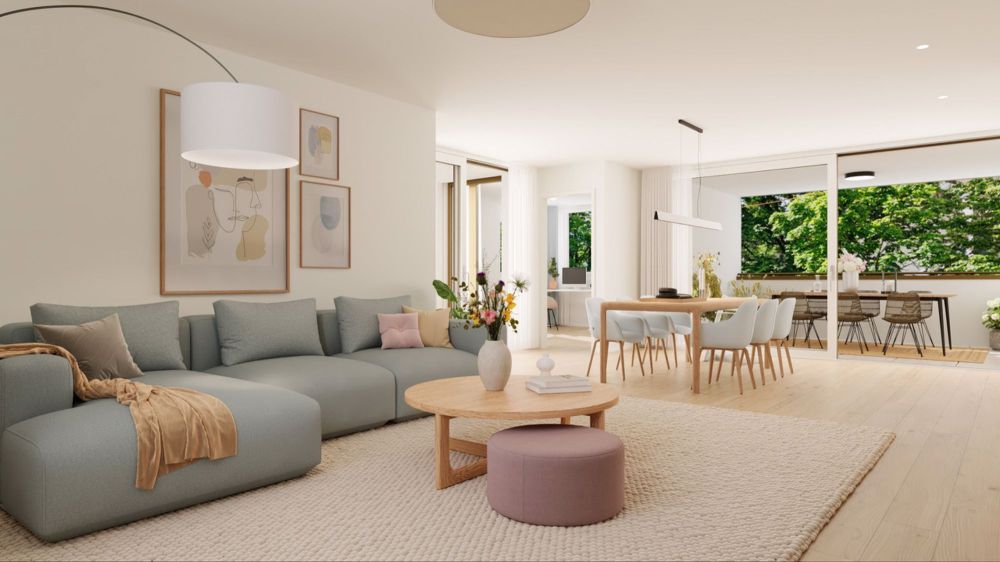 Hochwertige 3.5 Zimmerwohnung mit zwei Badezimmer und zwei Loggien - Offener, lichtdurchfluteter Wohn- und Essbereich