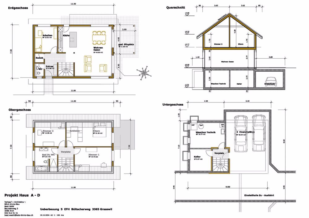 Neubau von 4 EFH mit inkl. je 2 Einstellhallenplätze ab1'060'000 Sfr. - Bild 7