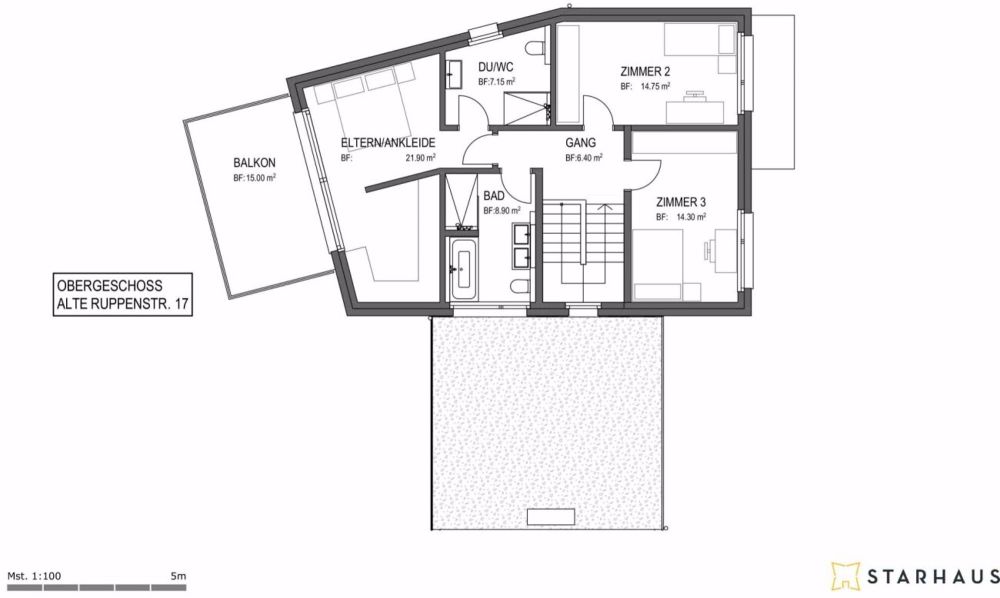 Bewilligtes Einfamilienhaus in Altstätten - Obergeschoss