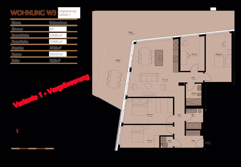 Exklusive und moderne Gartenwohnung mit unverbaubarer Aussicht auf Binningen - W3 - Bild 7