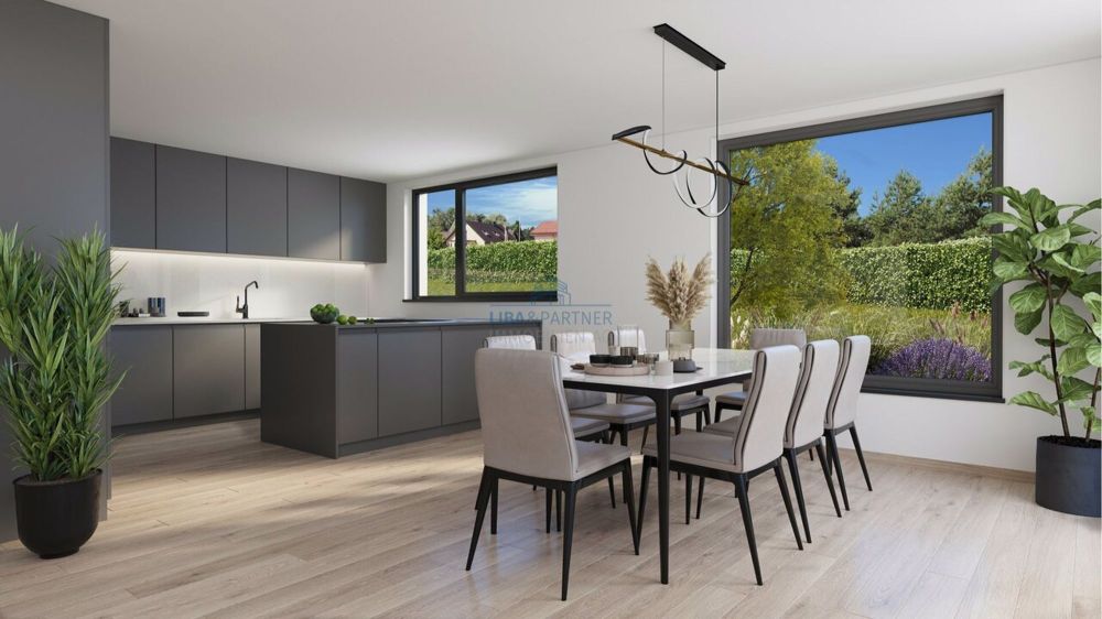 Architektonischer Neubau an idyllischer Wohnlage mit Aussicht - Küche und Essbereich