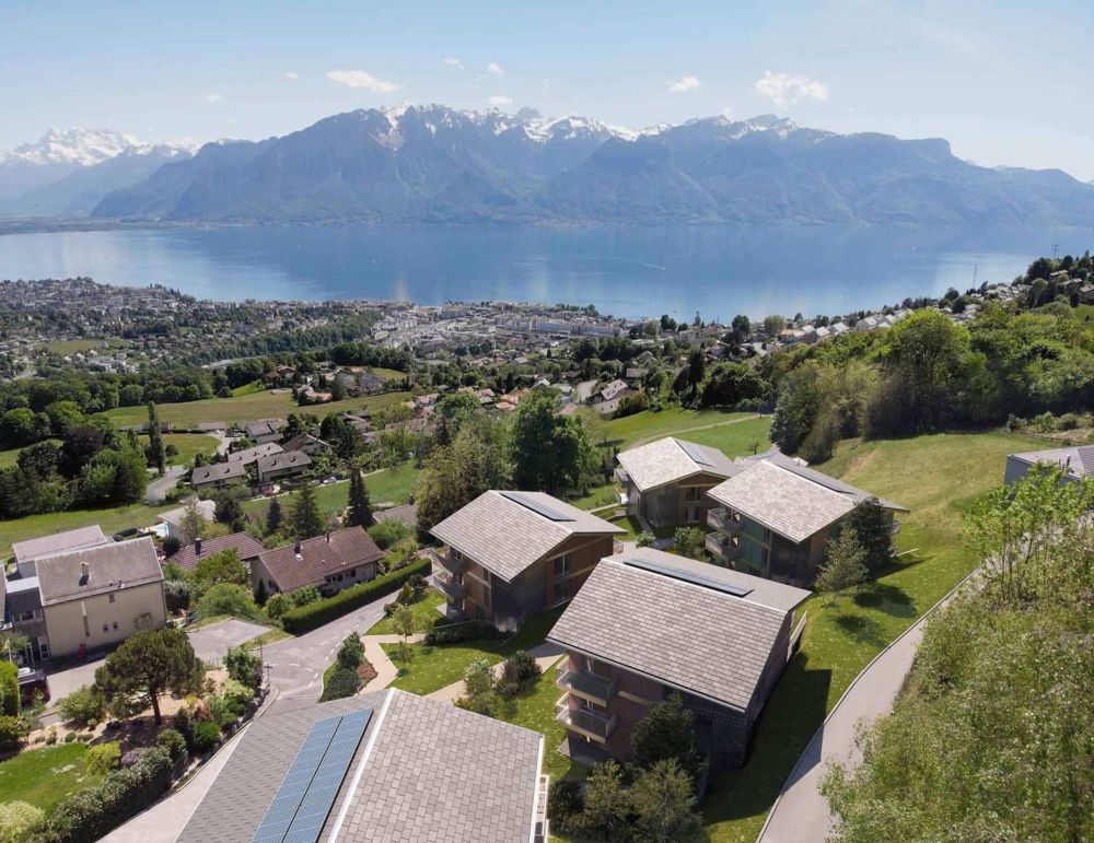 Appartement neuf de 4.5 pièces en attique avec mezzanine et vue spectaculaire sur le lac à vendre à Jongny - Lot D2 - Superbe vue panoramique sur le lac