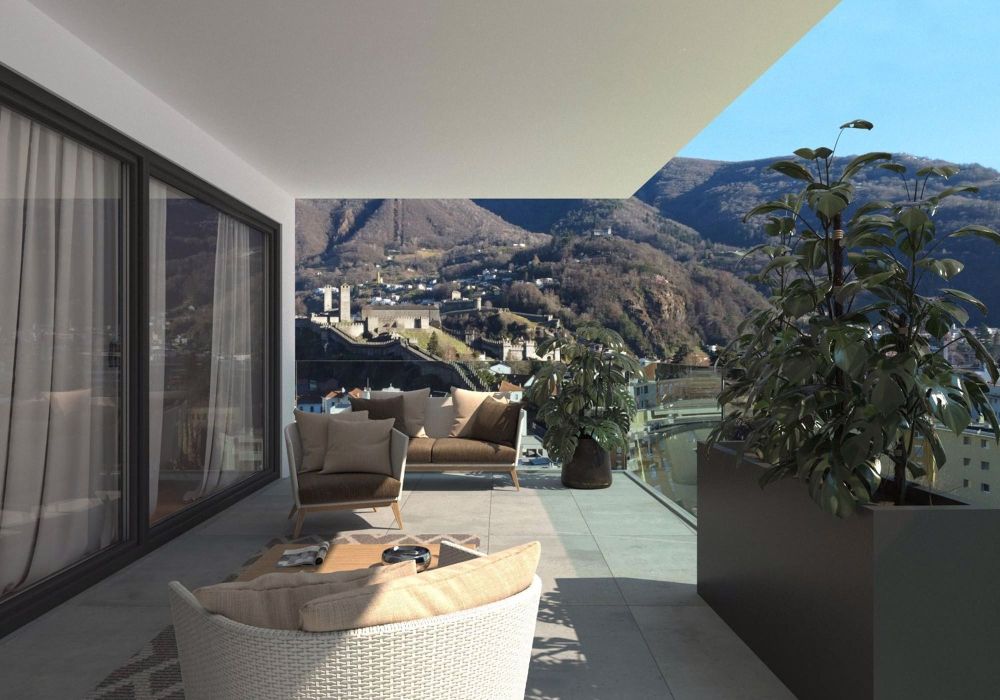 NEUWERTIGES 2.5-ZIMMER-WOHNUNG IN RESIDENZ TORRETTA - BELLINZONA - Bild 1