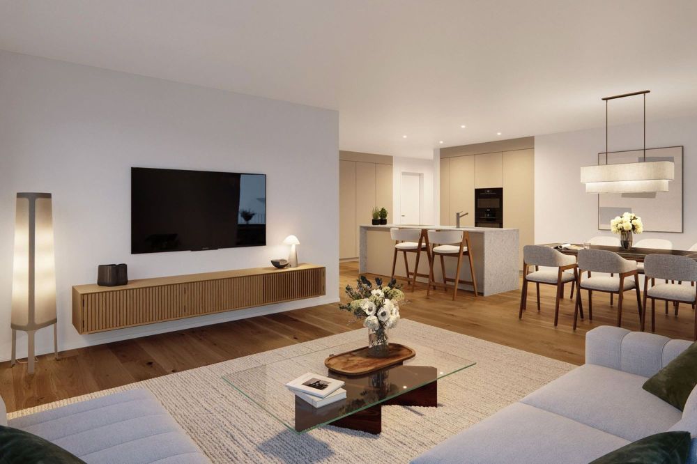 NEUBAU: 4.5-Zimmer-Gartenwohnung - Beispiel Wohn-Ess-Kochbereich