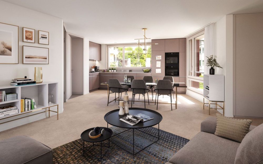 Exklusive Attikawohnung mit 38 m² Terrasse – Neubau an zentraler Lage - Wohnzimmer