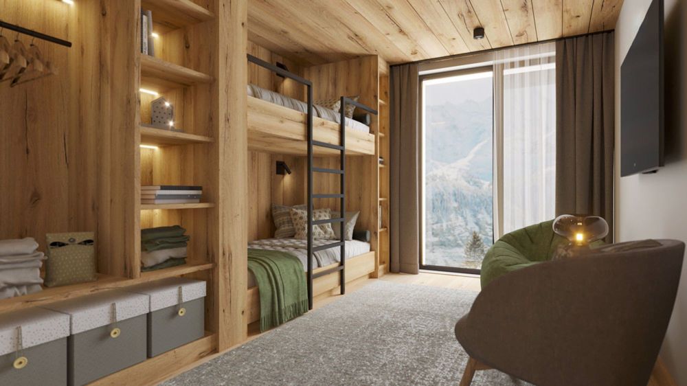 Lauchernalp Chalet nr. 4090 - Chalet Villa T Bunkbedroom 01