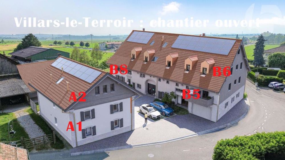Villars-le-Terroir, chantier ouvert : Spacieux 3.5 pcs de 89 m2 avec balcon - 5 appartements à vendre, spacieux et fonctionnels