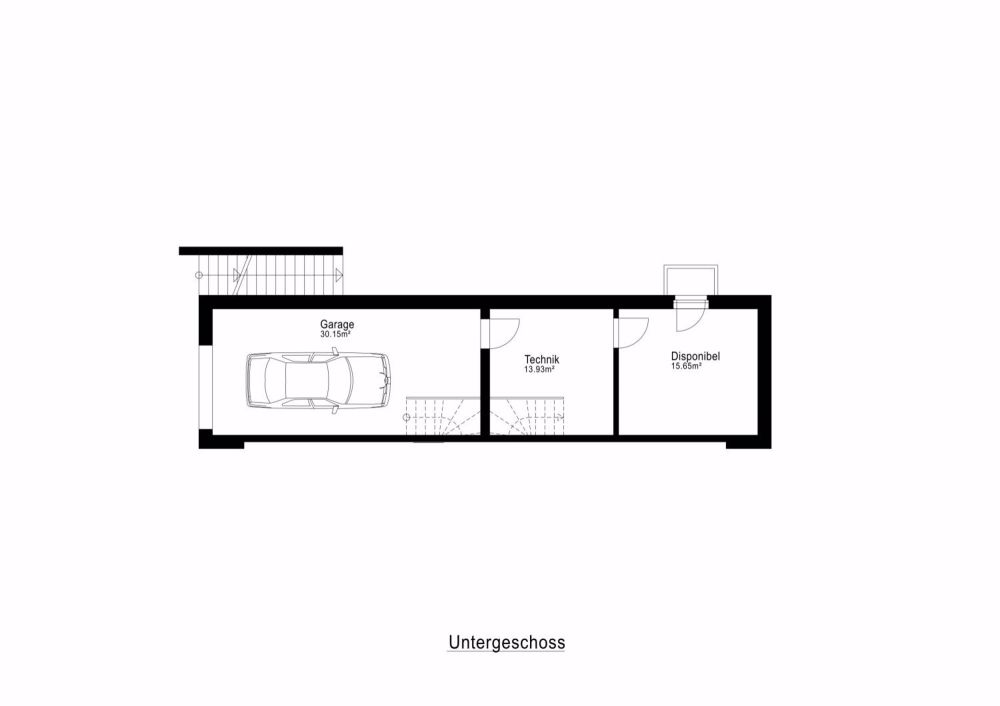 Neues 6.5-Zimmer Doppeleinfamilienhaus - Grundriss Untergeschoss Haus West