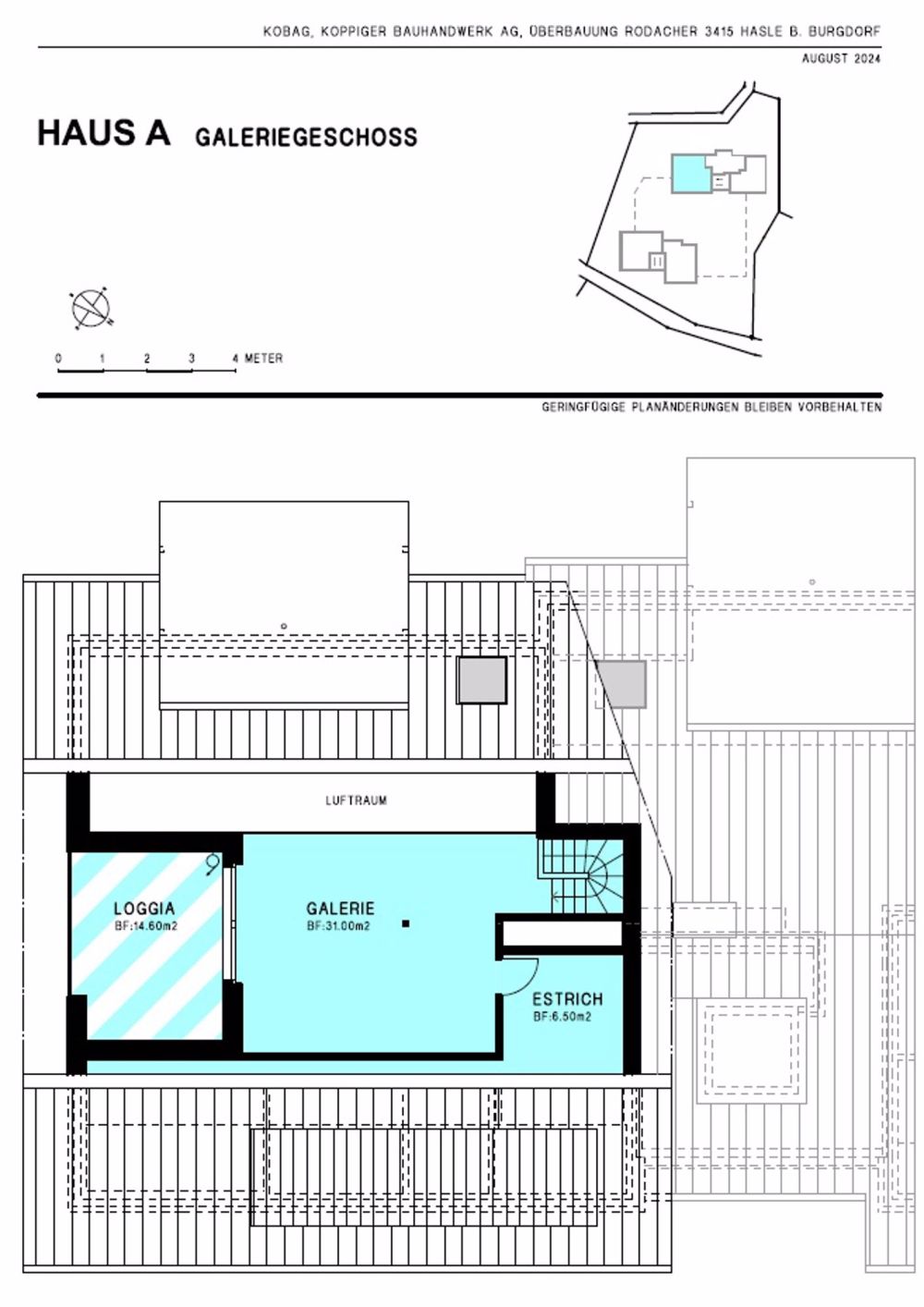 Überbauung Rodacher: 4.5 Zimmer Eigentumswohnung Haus A Dachgeschoss mit Galerie links - Bild 6
