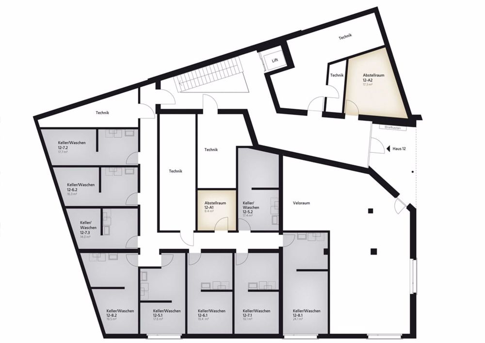 Stadt Wil - 3.5-Zi.-Wohnung im 1. OG - Grundriss