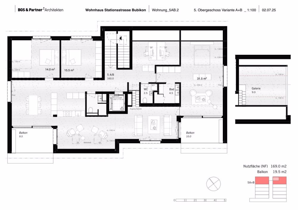 Moderne 4.5- oder 5.5-Zimmer-Dachwohnung in Bubikon mit zwei Balkonen, - Bild 6