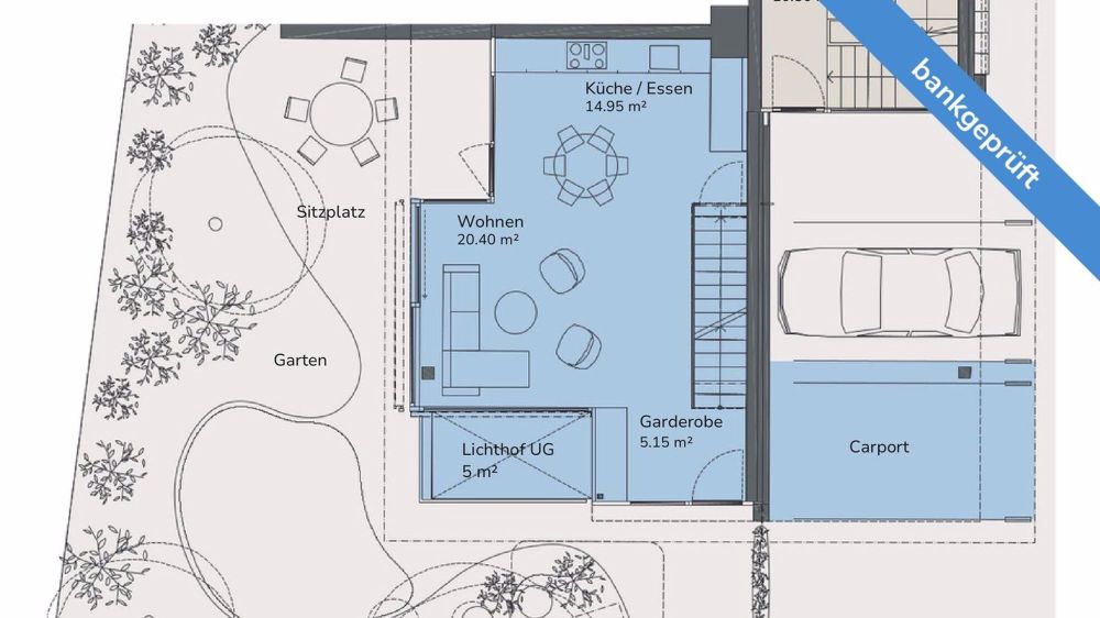 RESERVIERT: AgentSelly - Charmante Wohnung mit Hausgefühl & Garten - Grundriss Erdgeschoss mit Garten