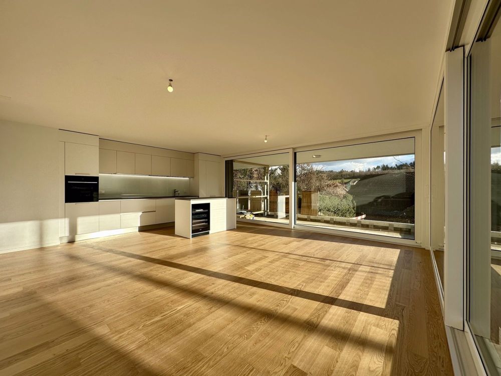 Appartement de haut standing, 3.5 pièces au rez avec jardin - Séjour et cuisine
