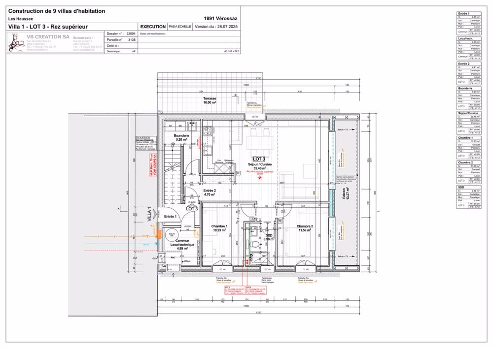 Schönes 3,5-Zimmer-Wohnung in Vérossaz - Rez supérieur