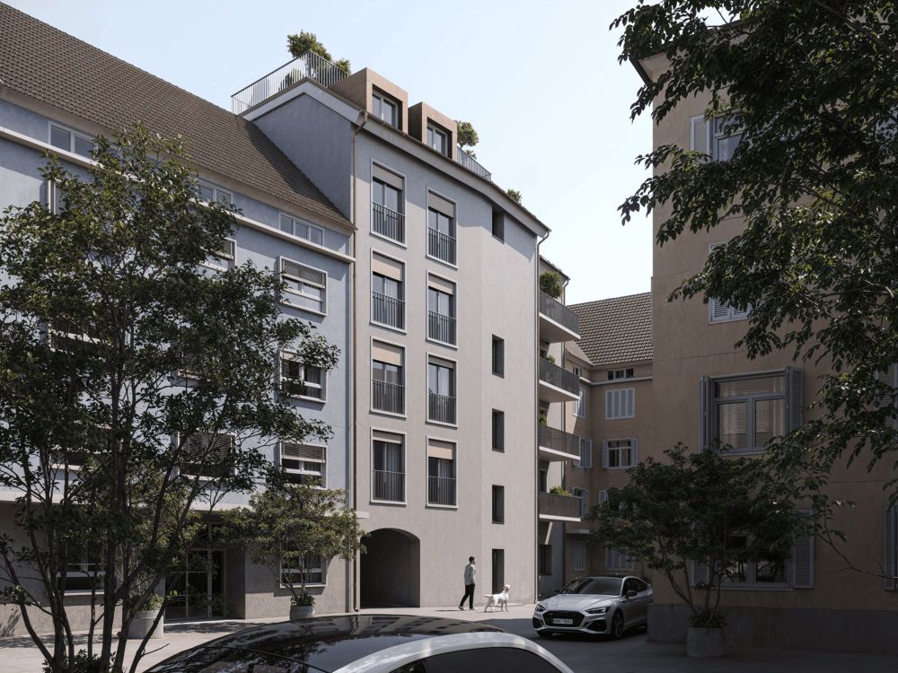 Erstvermietung im Herzen von Oerlikon - Aussenaussicht Hinterhof