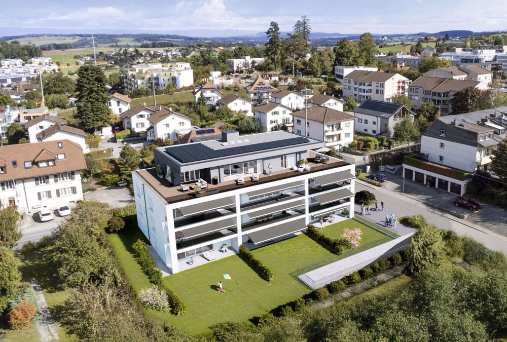 GIVISIEZ - 4.5-Zimmer-Wohnung mit Baugenehmigung! - Vue aérienne