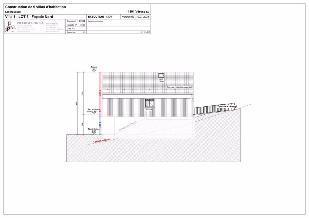 Schönes 3,5-Zimmer-Wohnung in Vérossaz - Façade nord