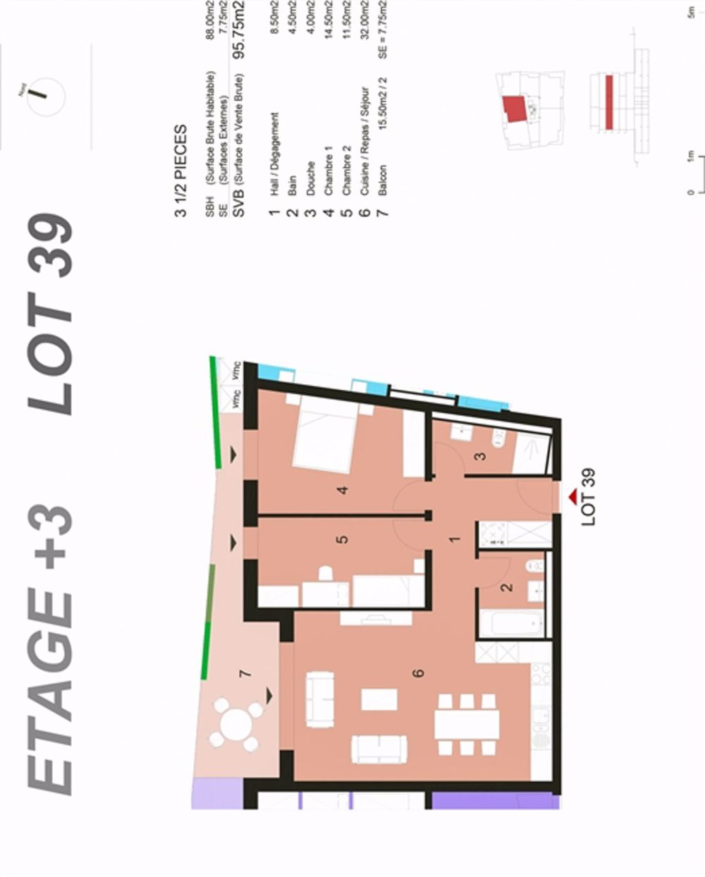 Schöne 3.5 Zimmerwohnung mit Balkon in Monthey - Bild 7