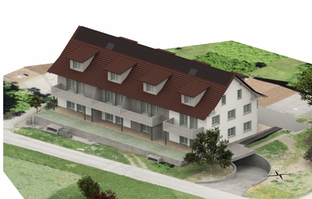 ERSTVERMIETUNG: 3.5 Zimmer-Wohnung im Erdgeschoss - Aussenansicht Südost