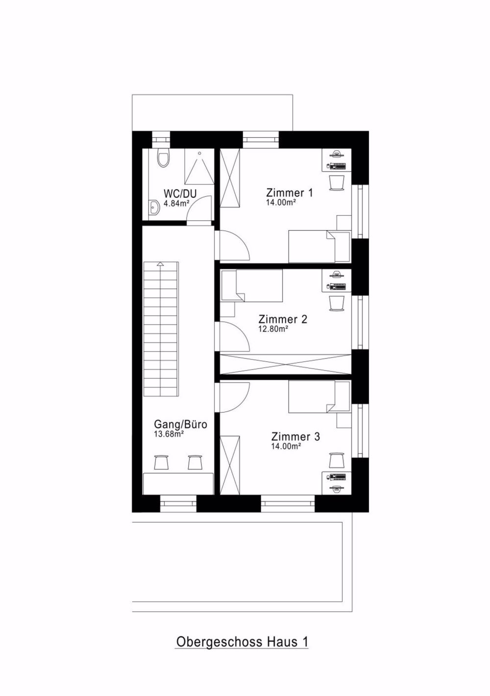Neues exklusives 6 - 7.5-Zimmer Doppeleinfamilienhaus - Obergeschoss